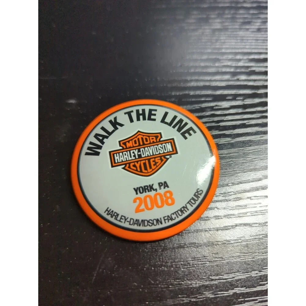2008 HARLEY YORK PENNSYLVANIA WALK THE LINE FACTORY TOUR BUTTON PIN Collectible
